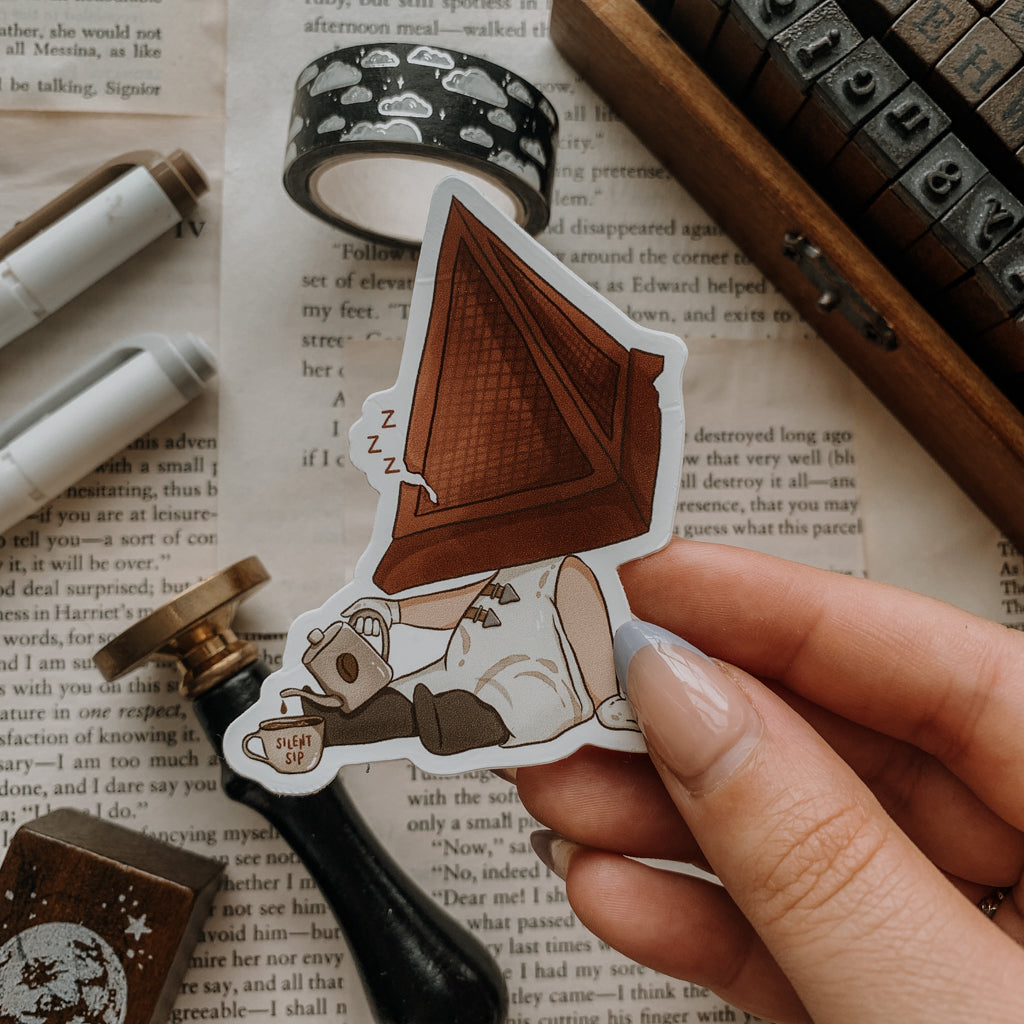 Silent Sip Coffee Vinyl Sticker