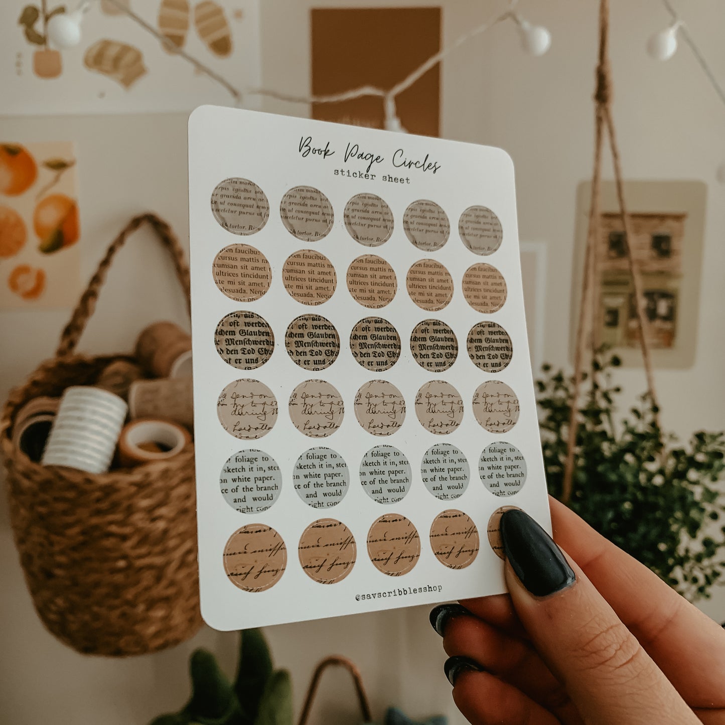 Ephemera Circles Sticker Sheet