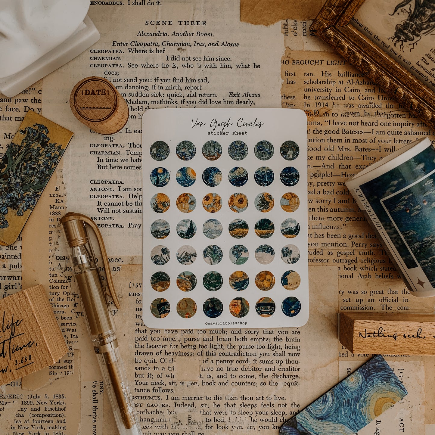 Van Gogh Circles Sticker Sheet