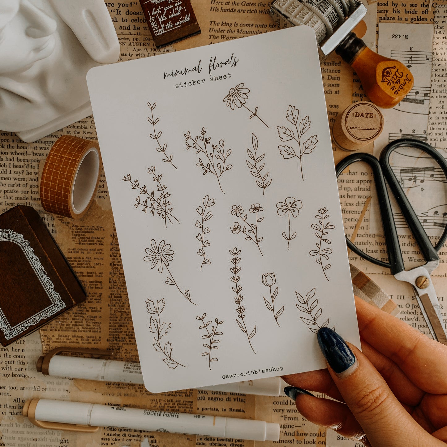 Minimal Florals Sticker Sheet