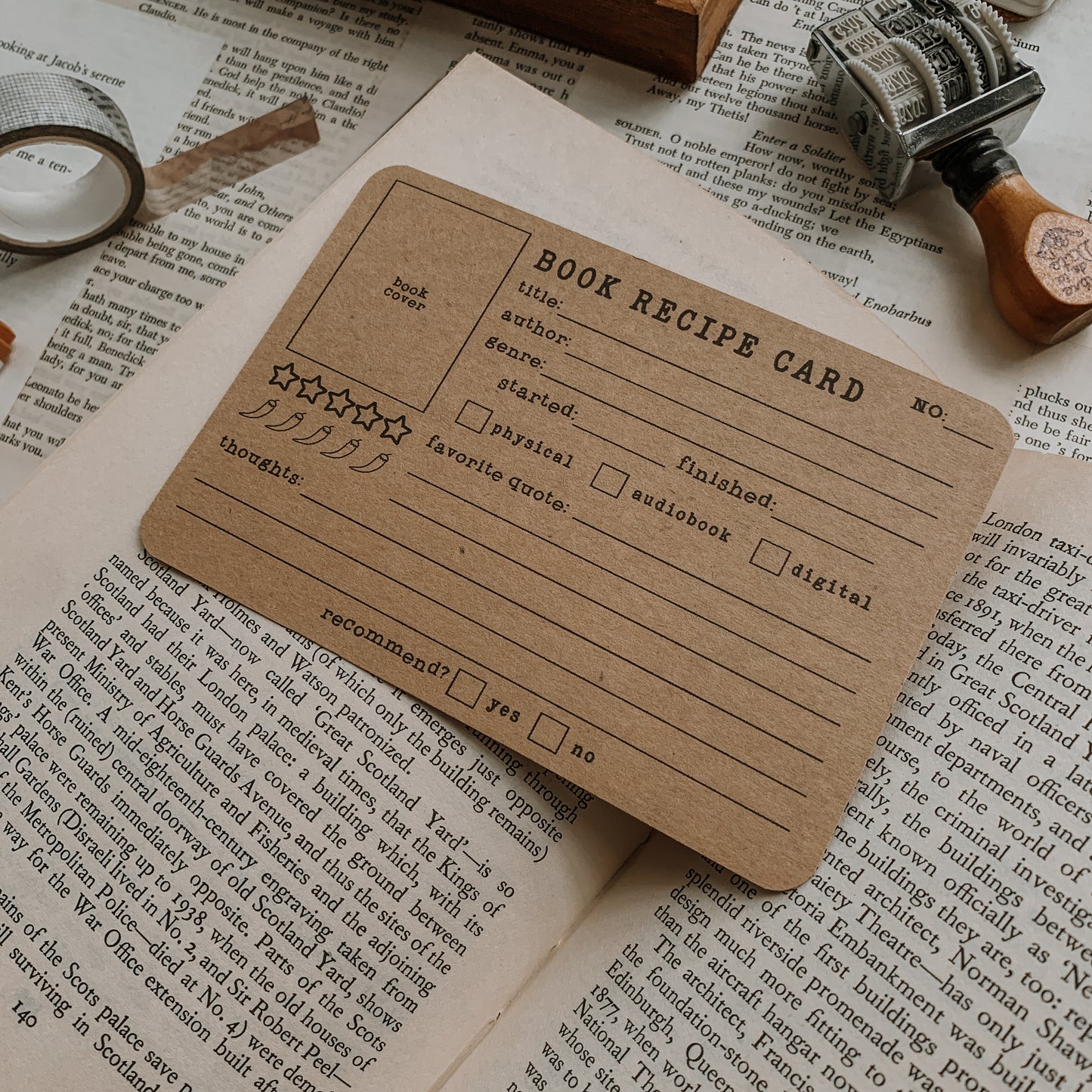 Book 'Recipe' Review Card