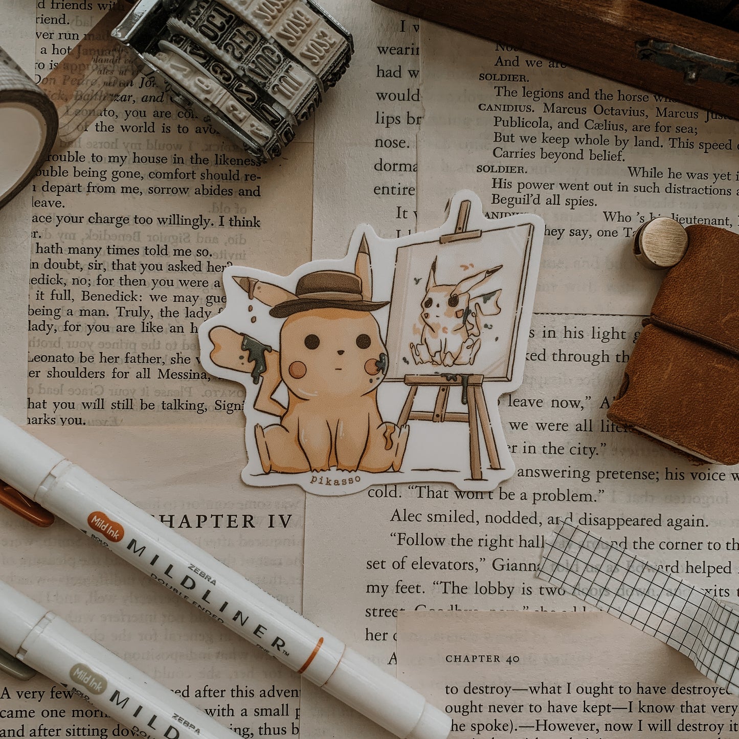 Pikachu Painter Vinyl Sticker