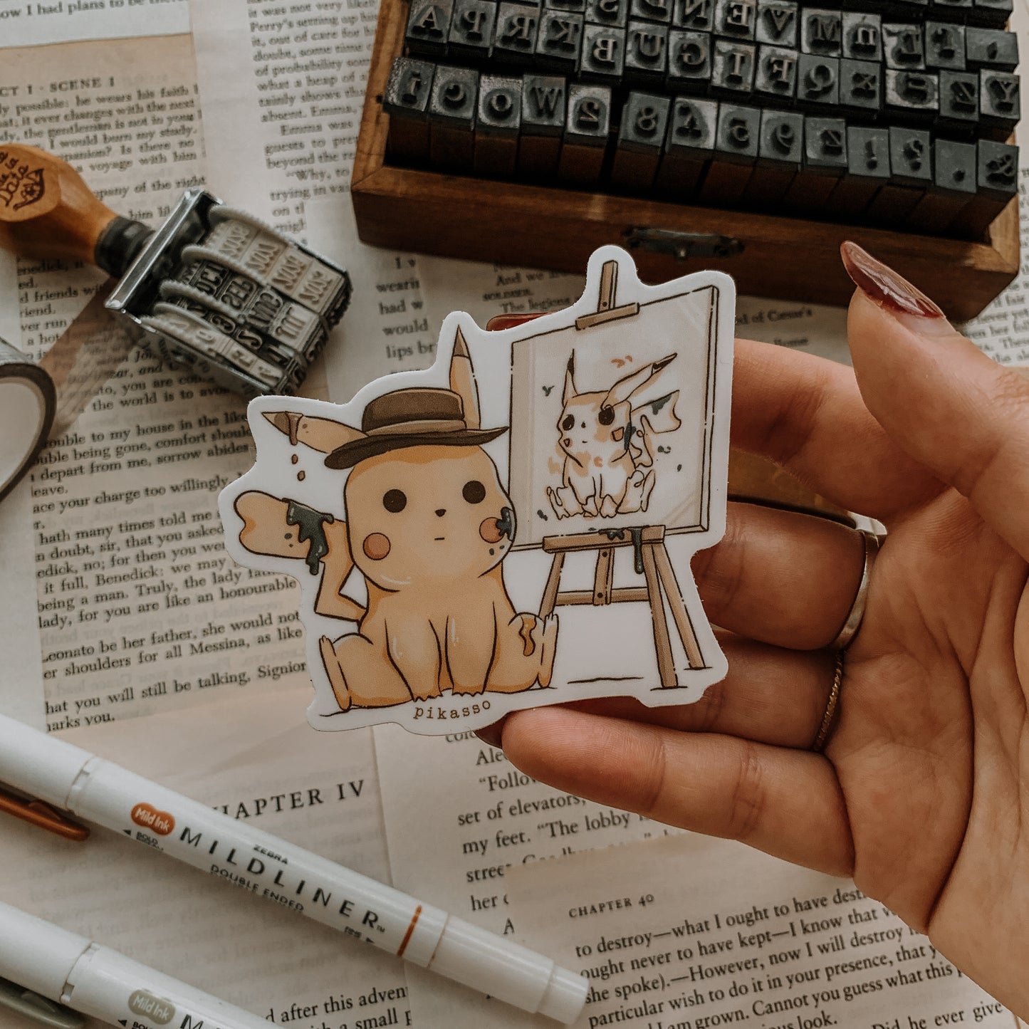 Pikachu Painter Vinyl Sticker