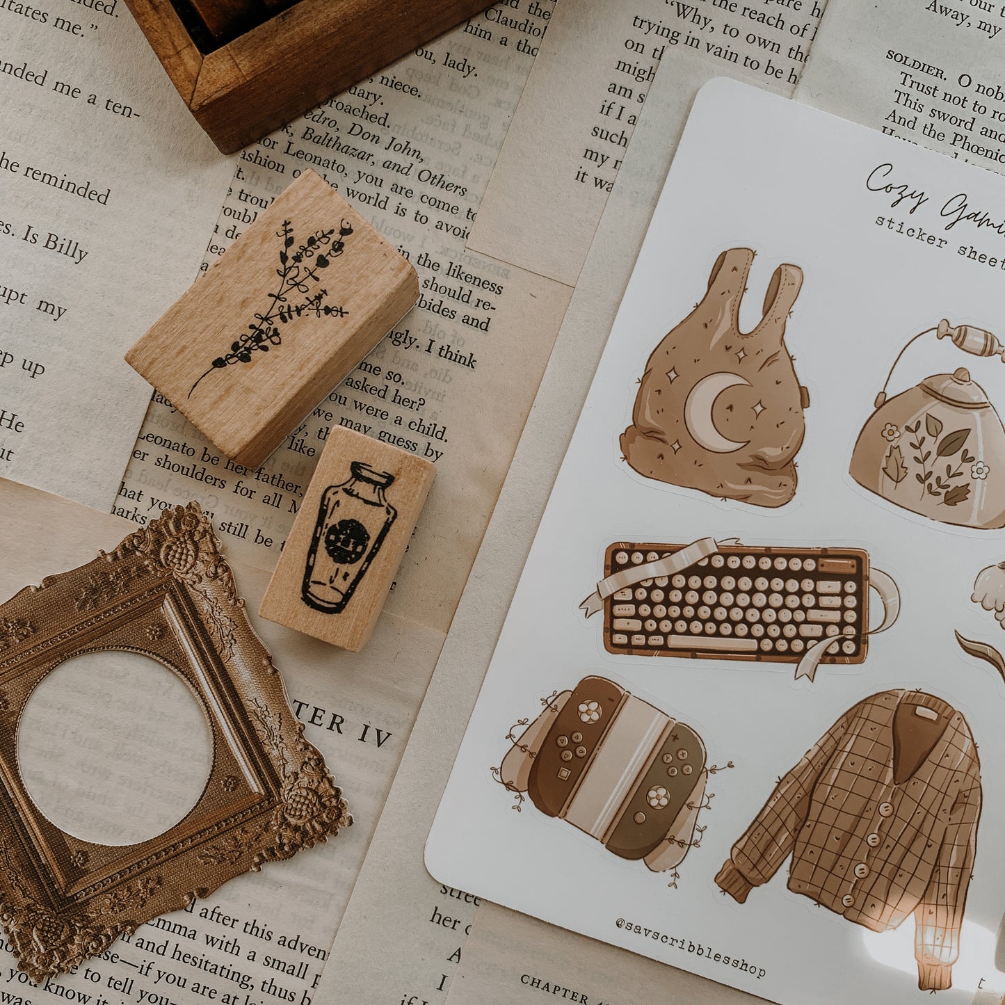 Cozy Gaming Sticker Sheet