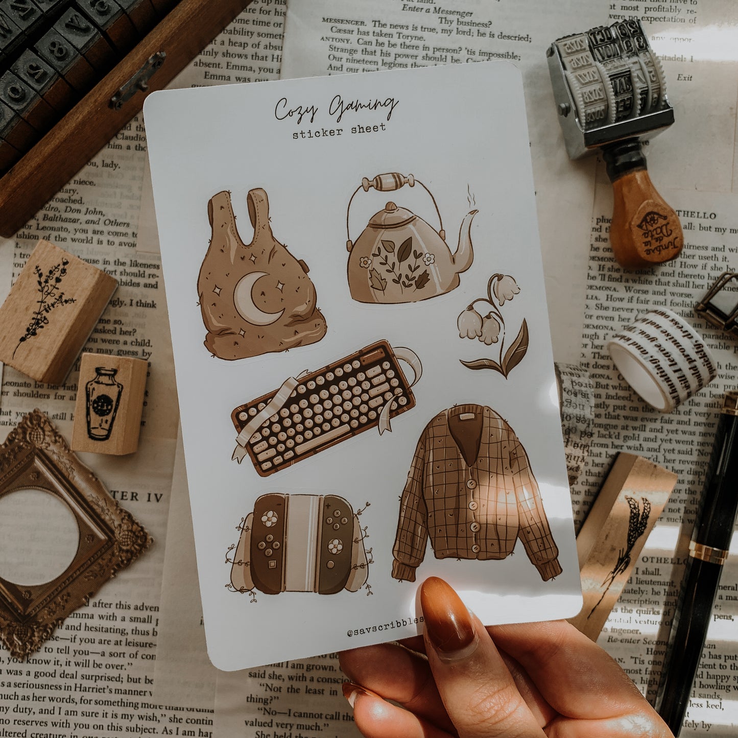 Cozy Gaming Sticker Sheet