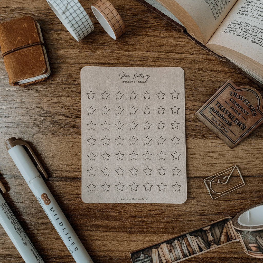 Book Star Rating Sticker Sheet