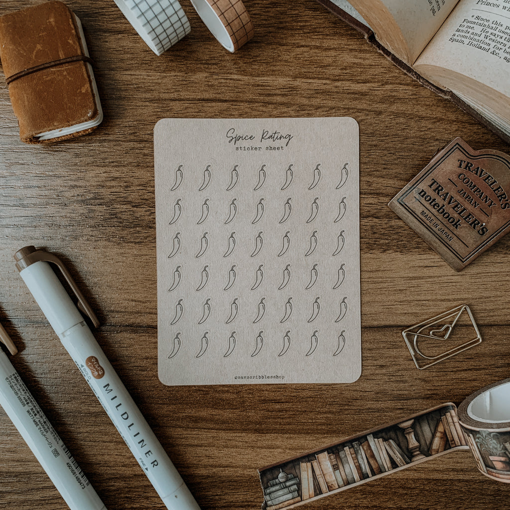Spice Rating Sticker Sheet