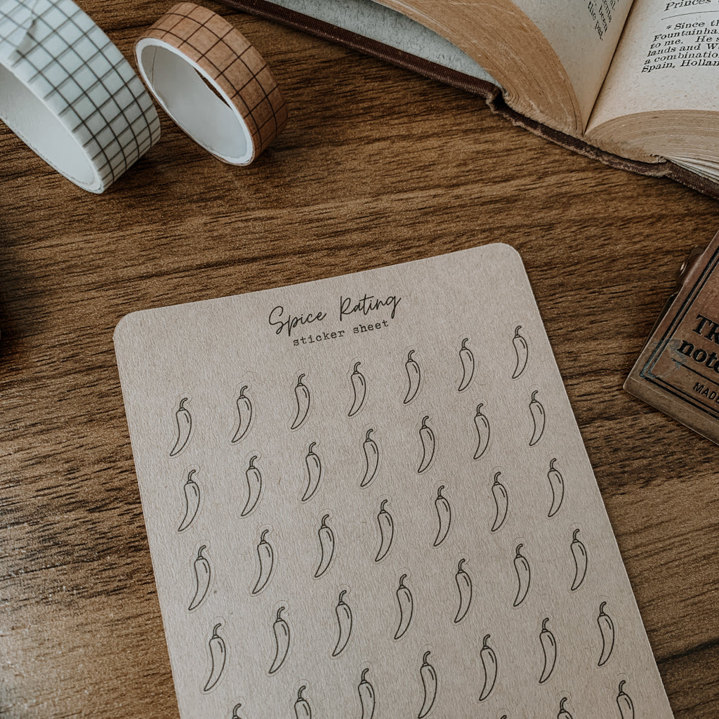 Spice Rating Sticker Sheet