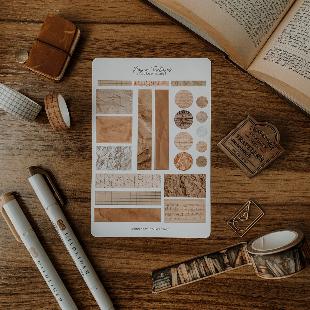 Paper Textures Sticker Sheet