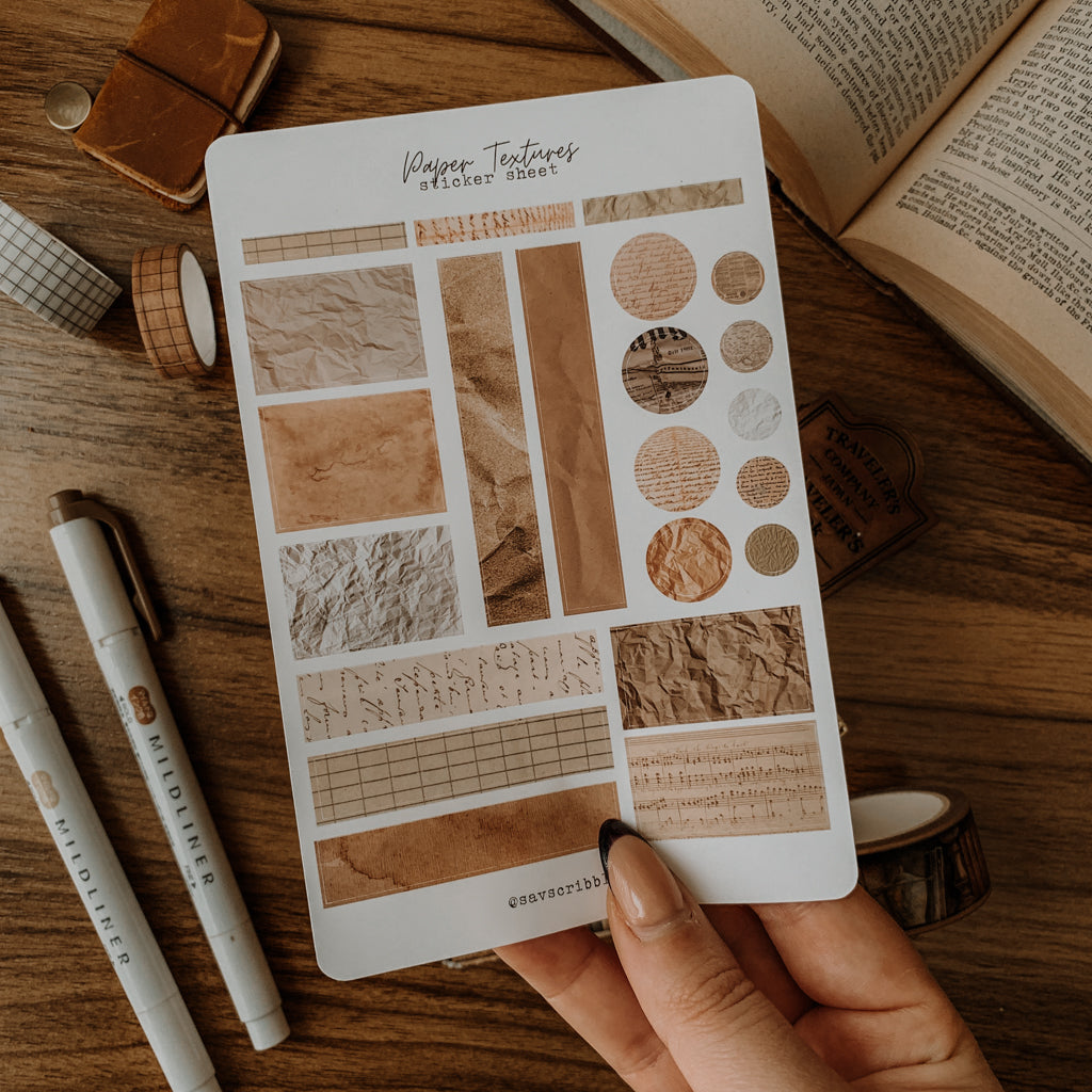 Paper Textures Sticker Sheet