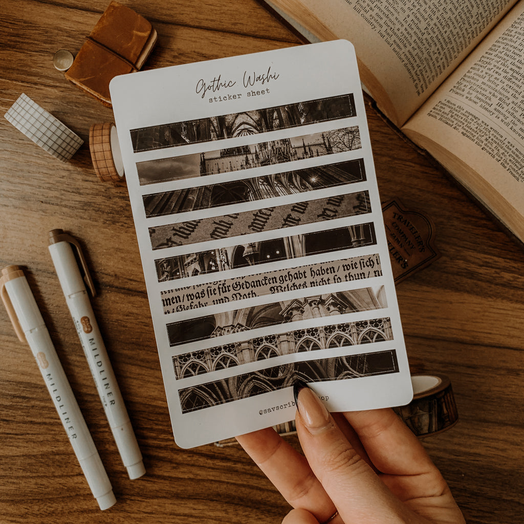 Gothic Washi Sticker Sheet