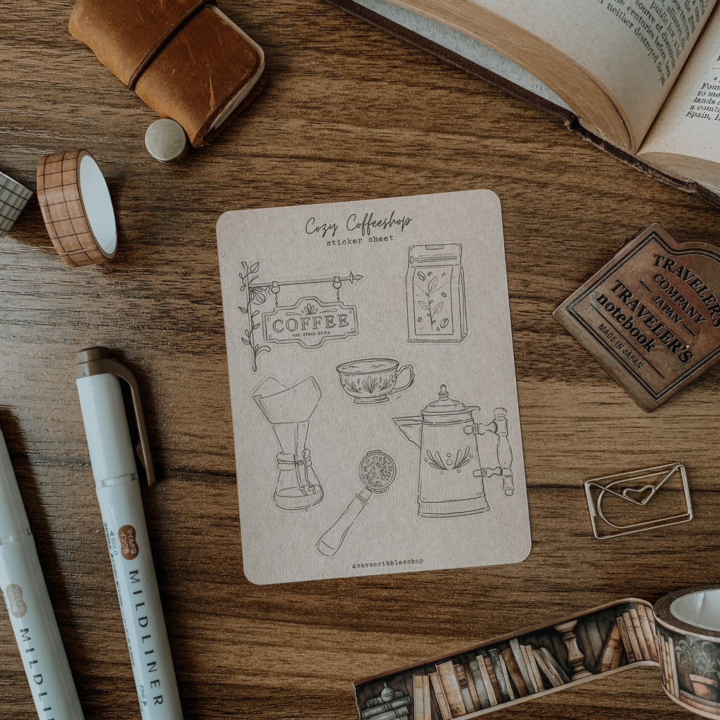 Cozy Coffeeshop Sticker Sheet