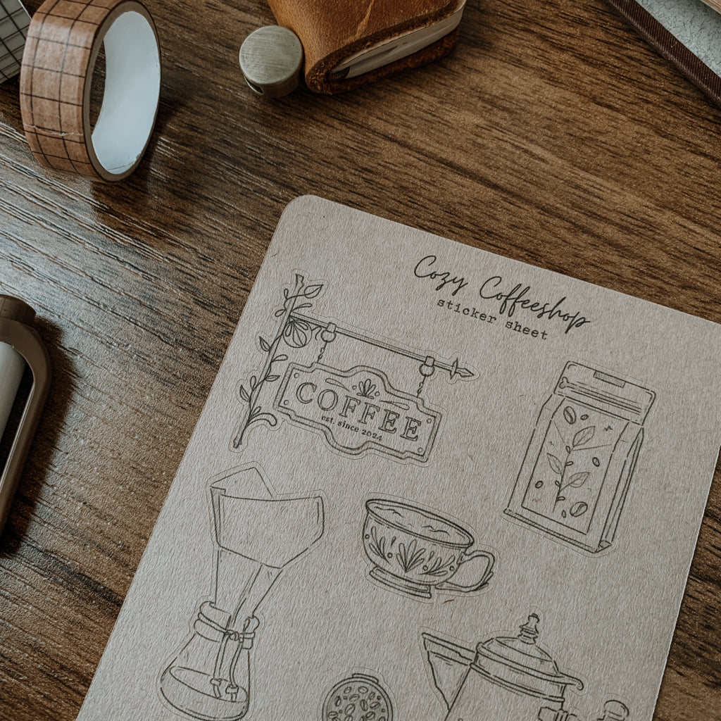 Cozy Coffeeshop Sticker Sheet