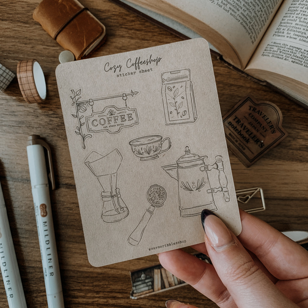 Cozy Coffeeshop Sticker Sheet