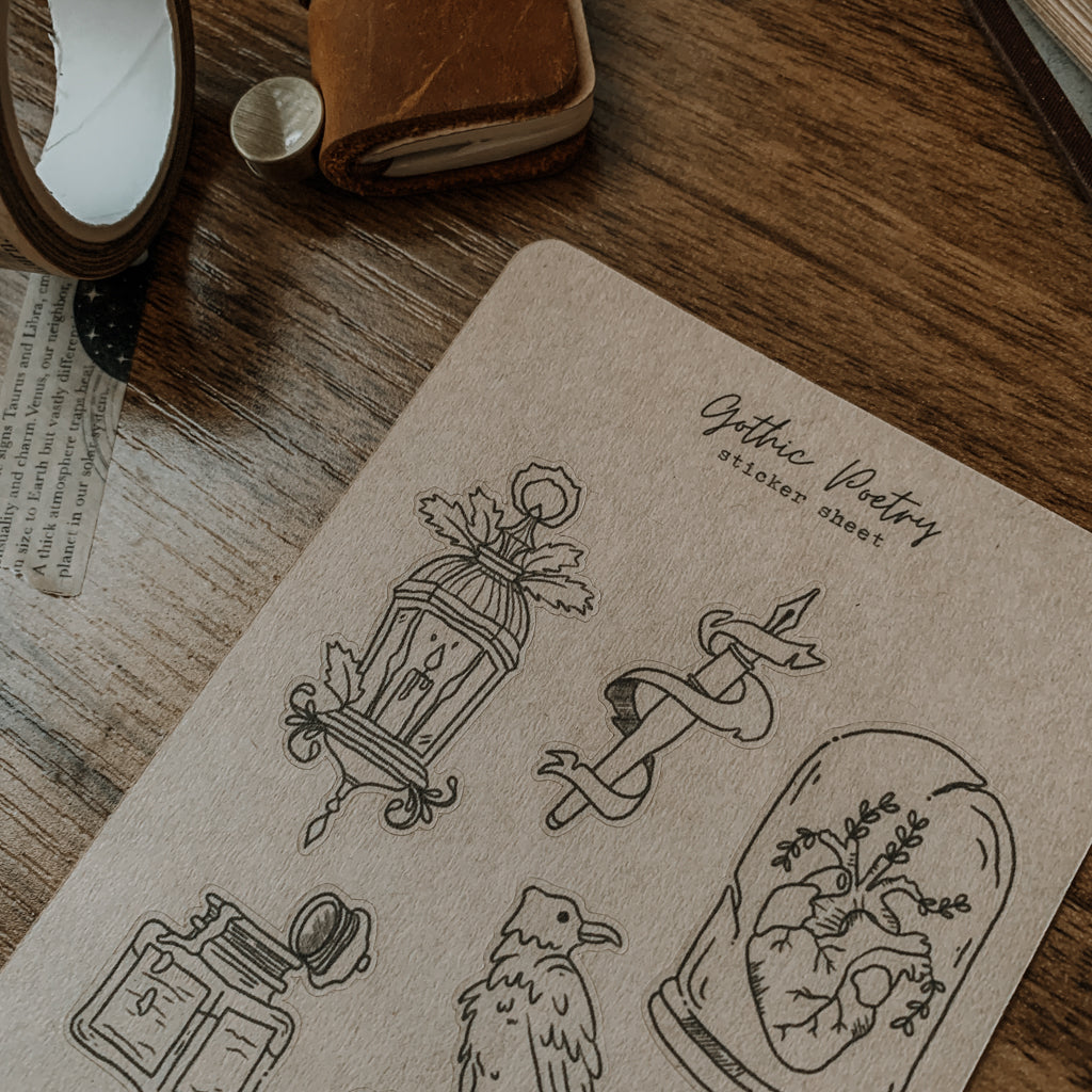 Gothic Poetry Sticker Sheet