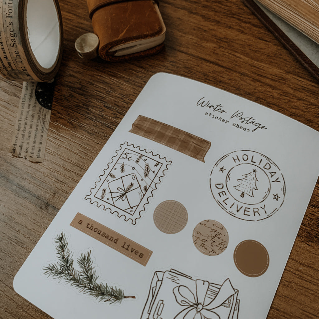 Winter Postage Sticker Sheet