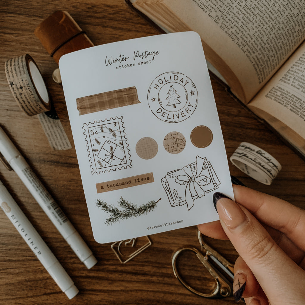 Winter Postage Sticker Sheet