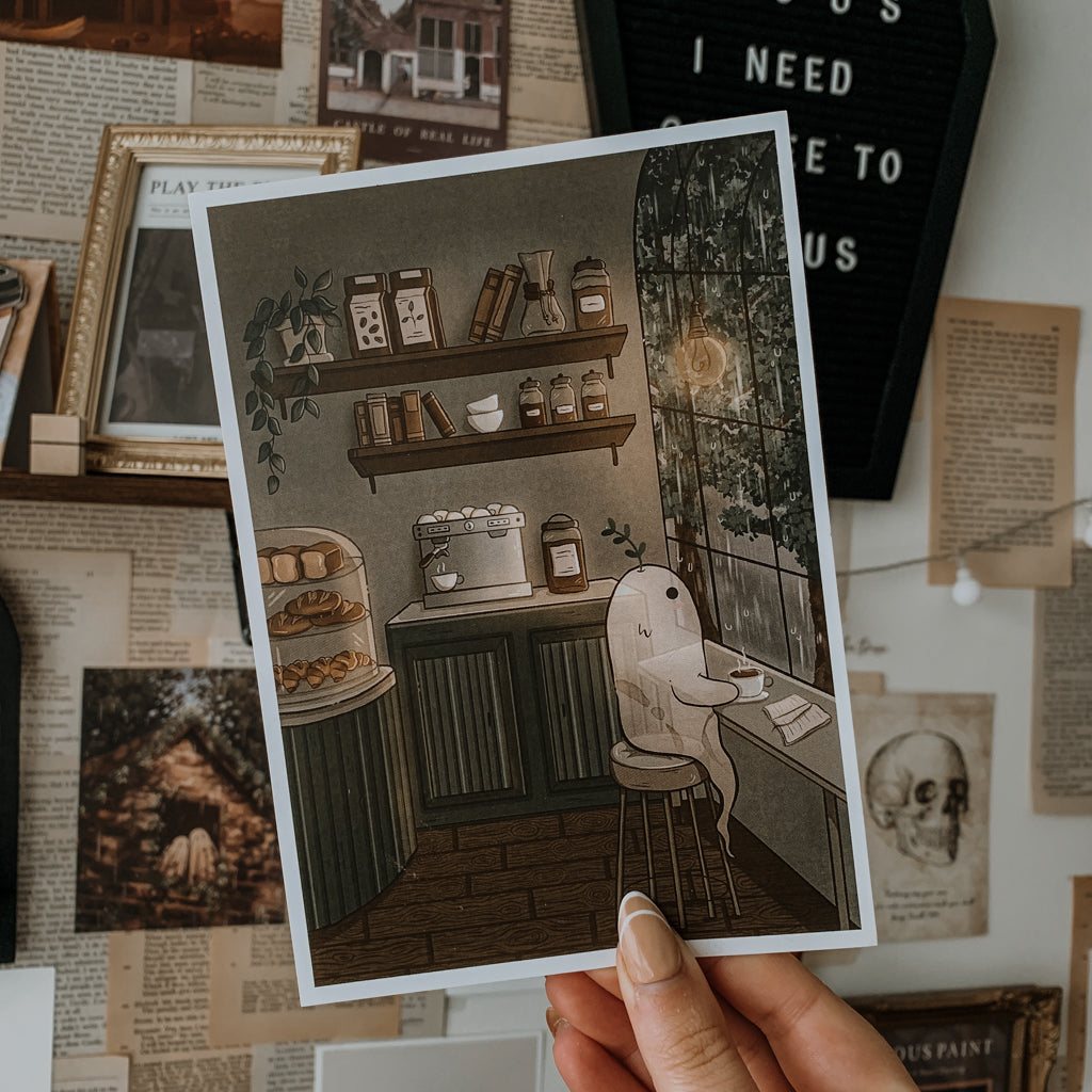 Ghost at the Café Art Print