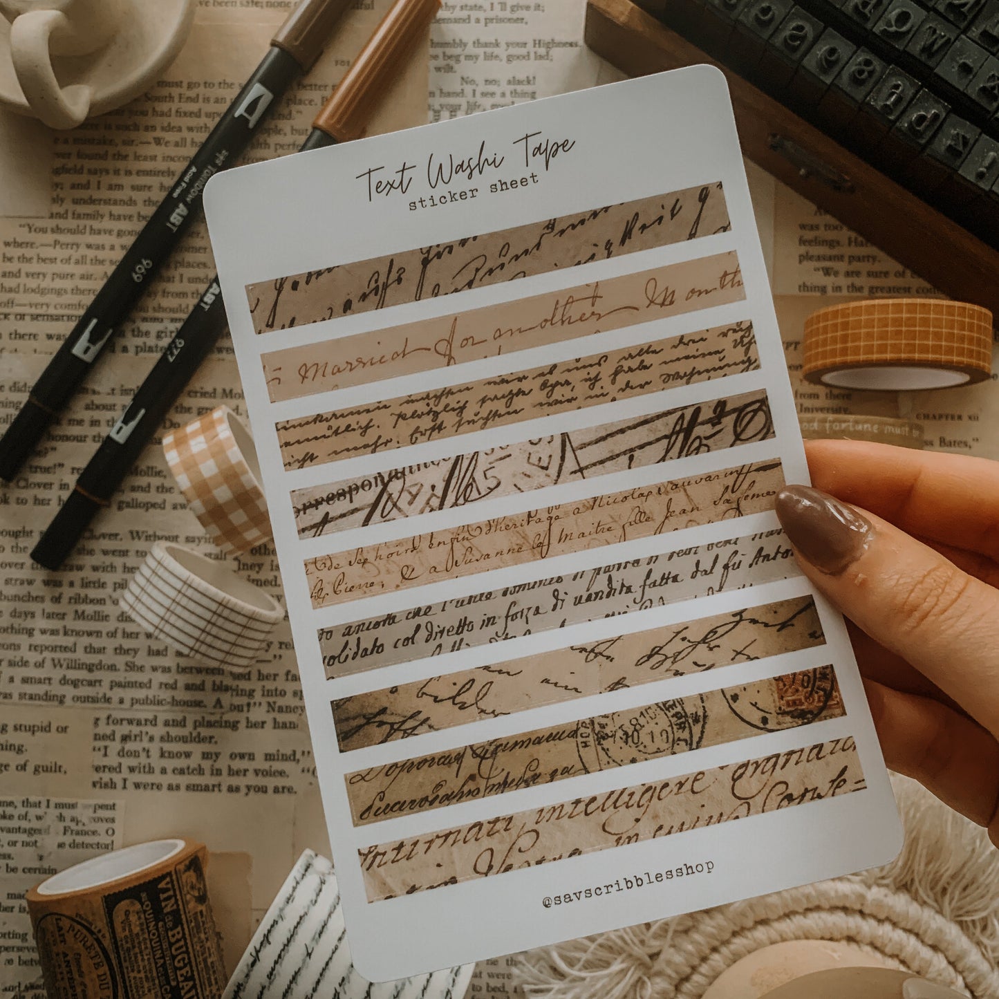 Vintage Washi Sticker Sheet