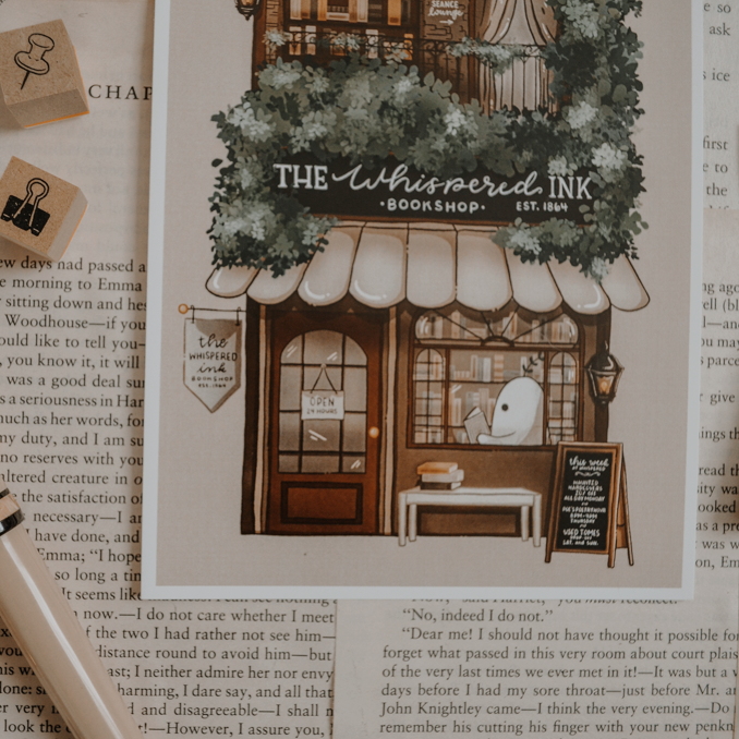 Cello Bookshop Art Print