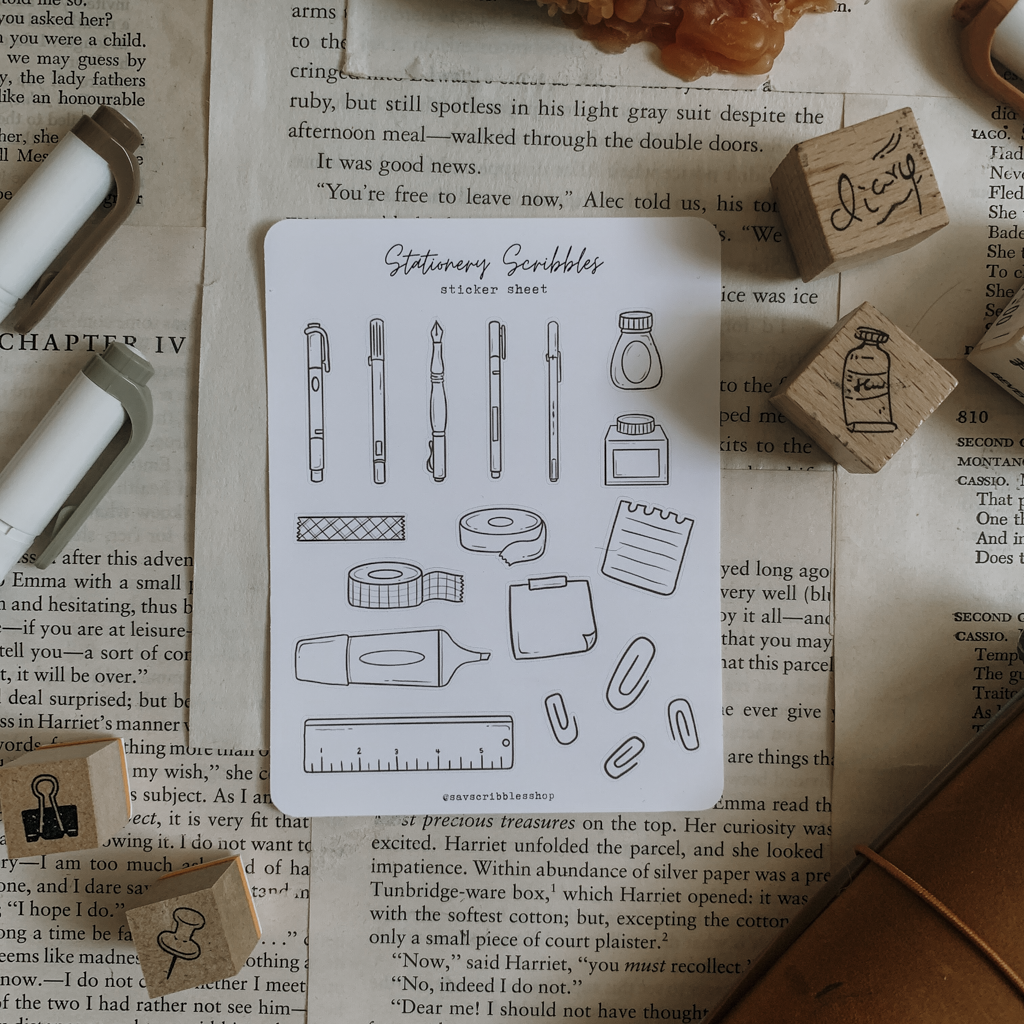 Stationery Supplies Sticker Sheet
