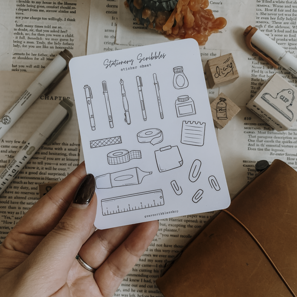 Stationery Supplies Sticker Sheet