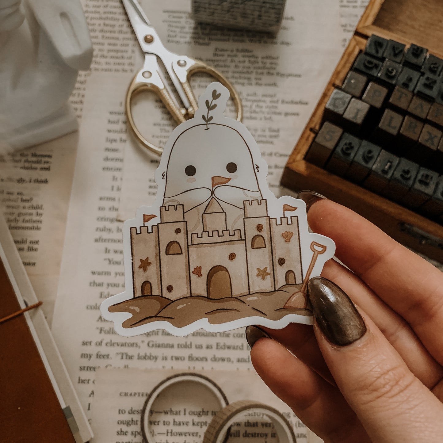 Cello Sandcastle Vinyl Sticker