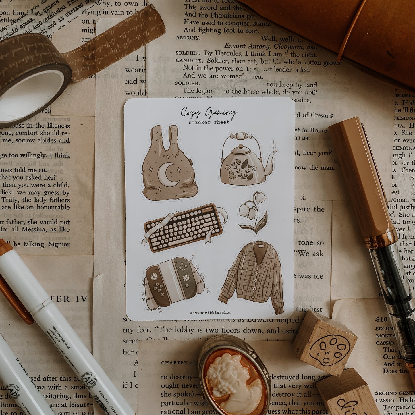 Cozy Gaming Sticker Sheet