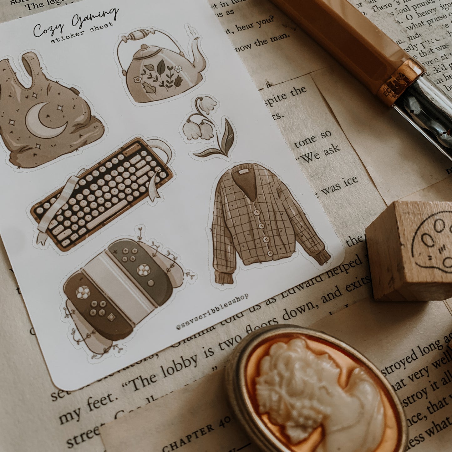 Cozy Gaming Sticker Sheet