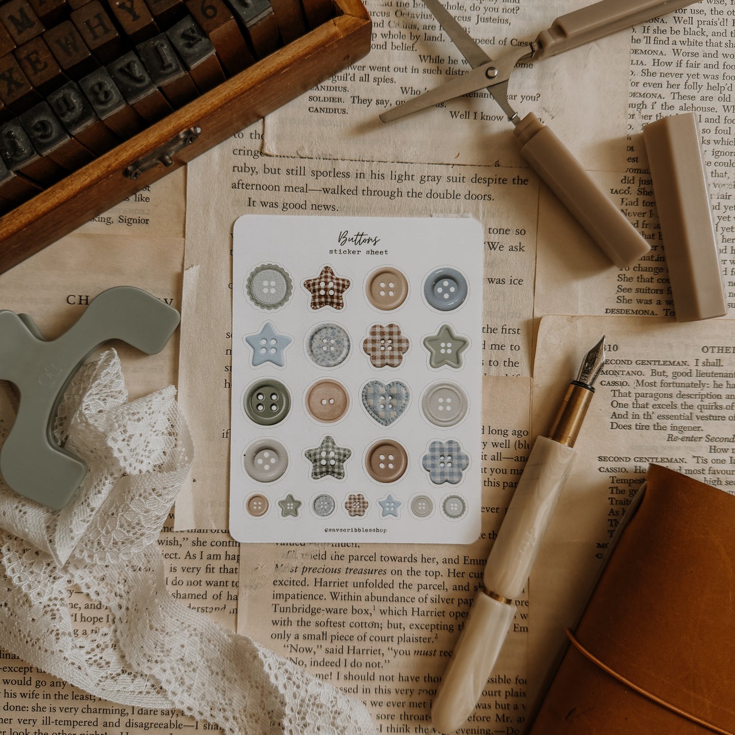 Buttons Sticker Sheet