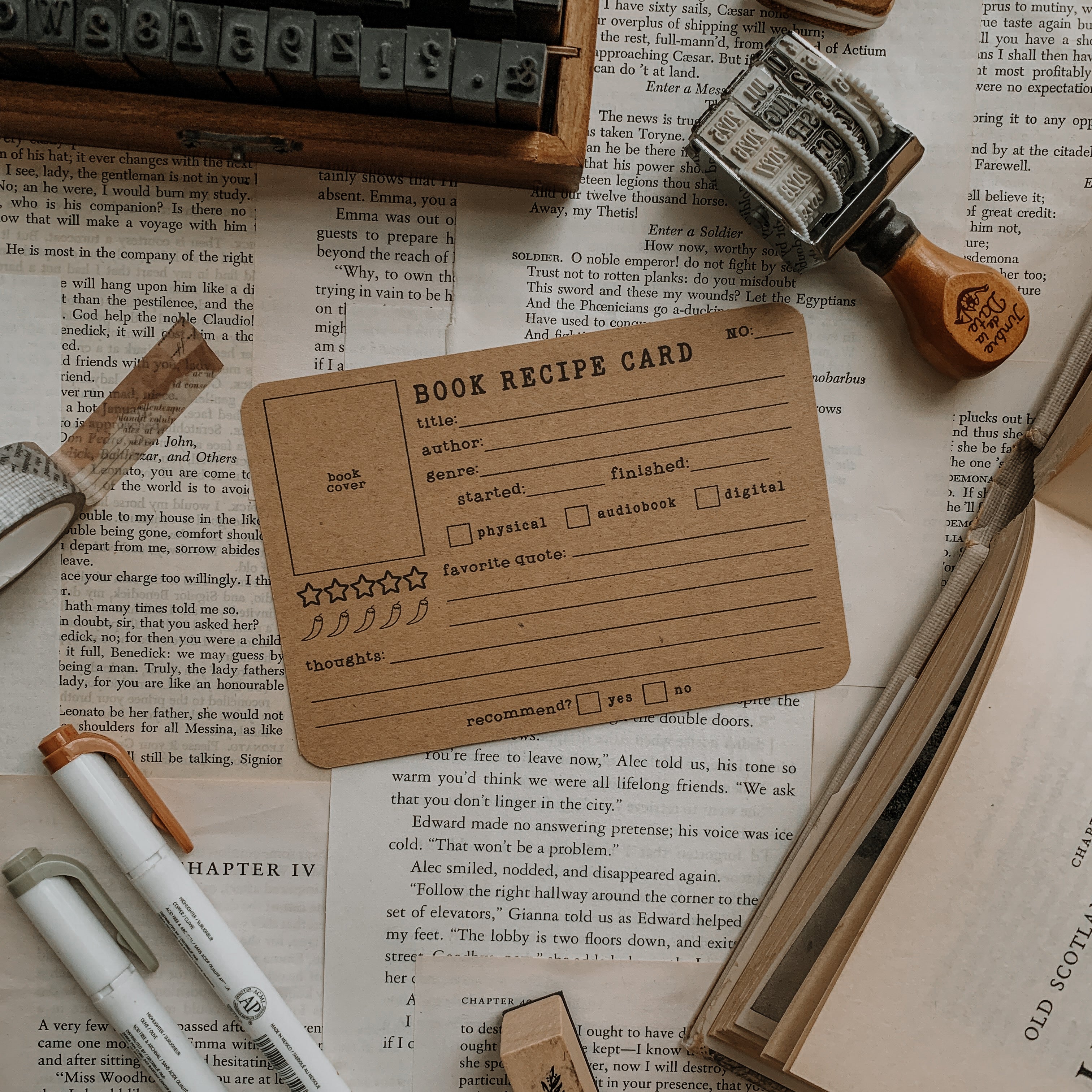 Book 'Recipe' Review Card – Savannah Scribbles Shop