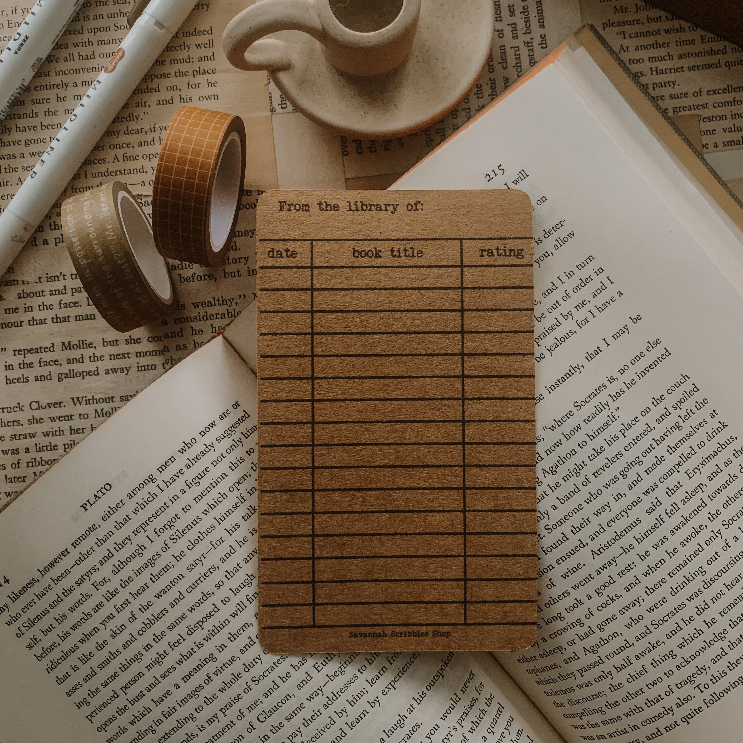 Library Books Library Tracking Card Library Card Reading Tracker – Savannah Scribbles Shop