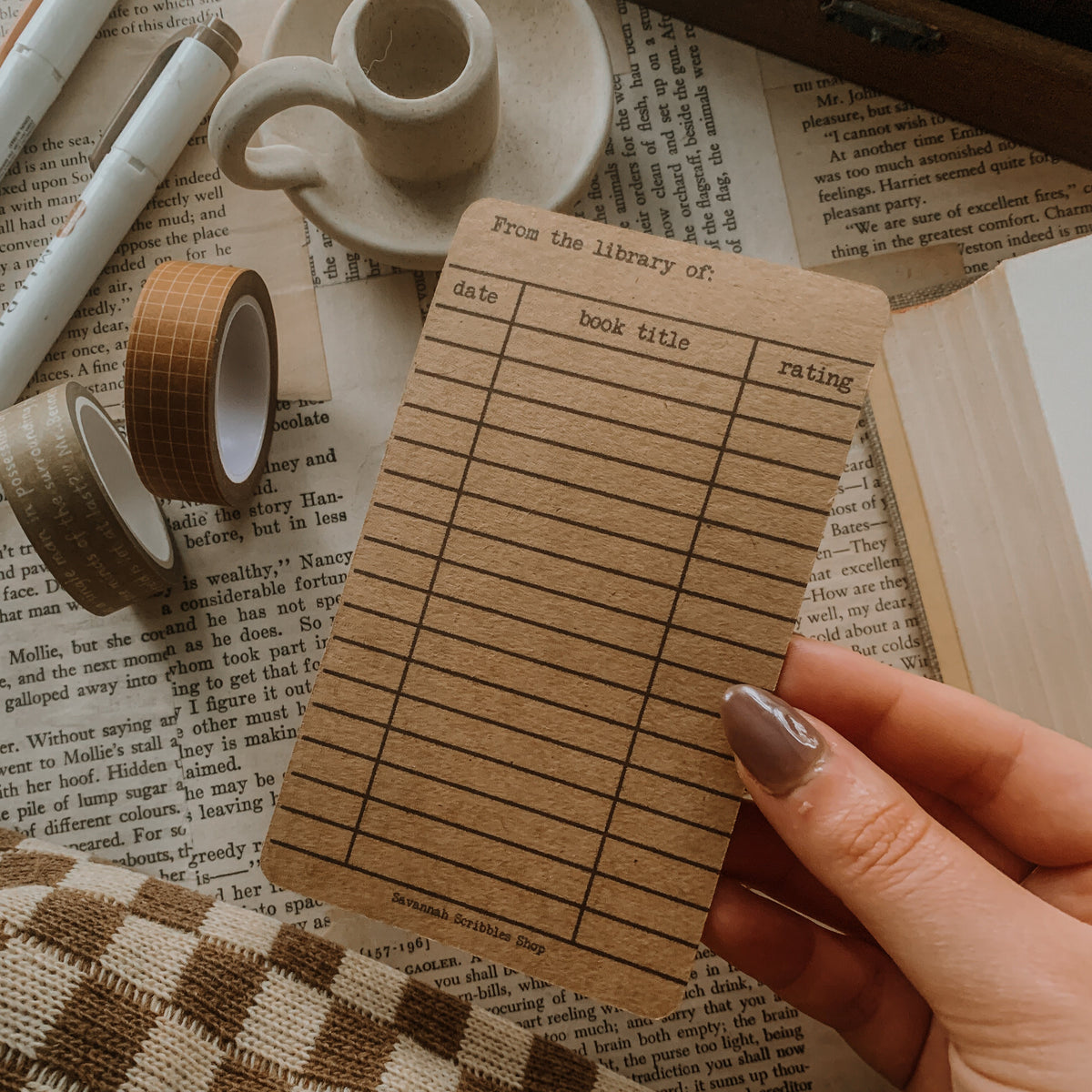 Library Card Tracking Library Card Reading Tracker – Savannah Scribbles Shop