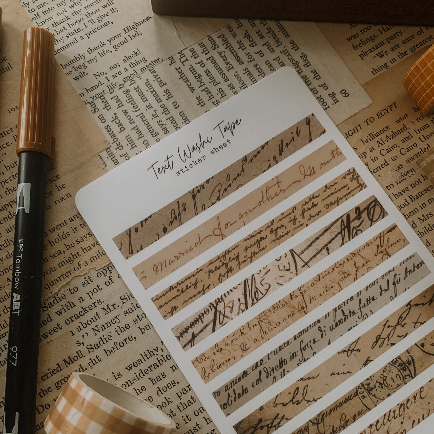 Vintage Washi Sticker Sheet