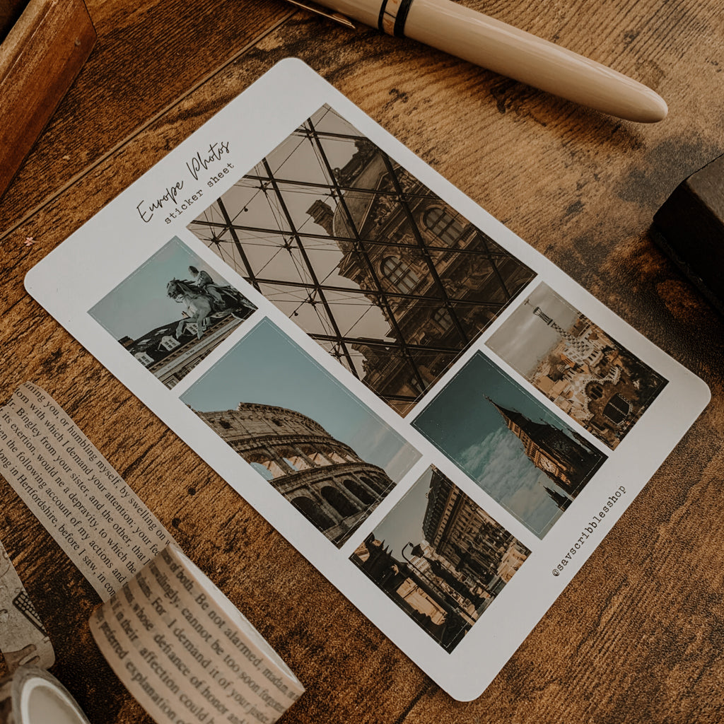 Europe Photos Sticker Sheet
