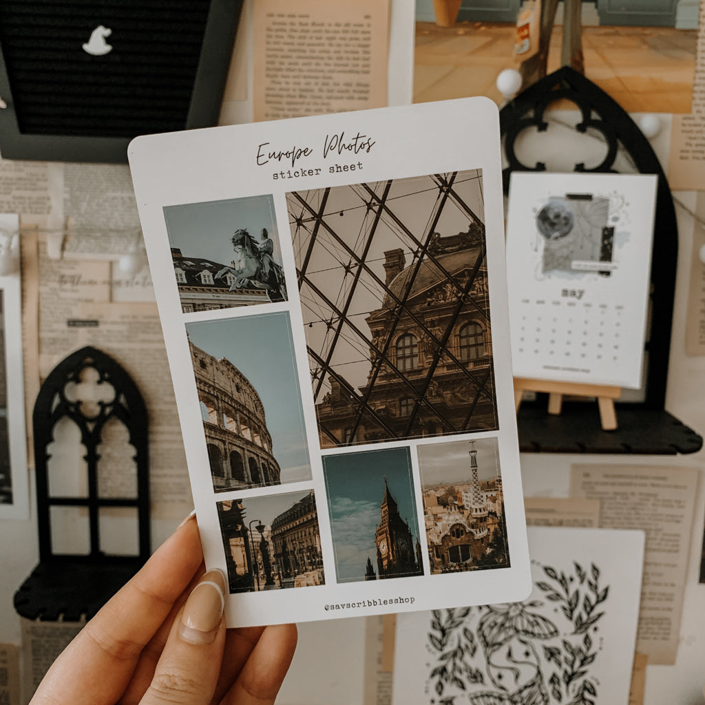 Europe Photos Sticker Sheet